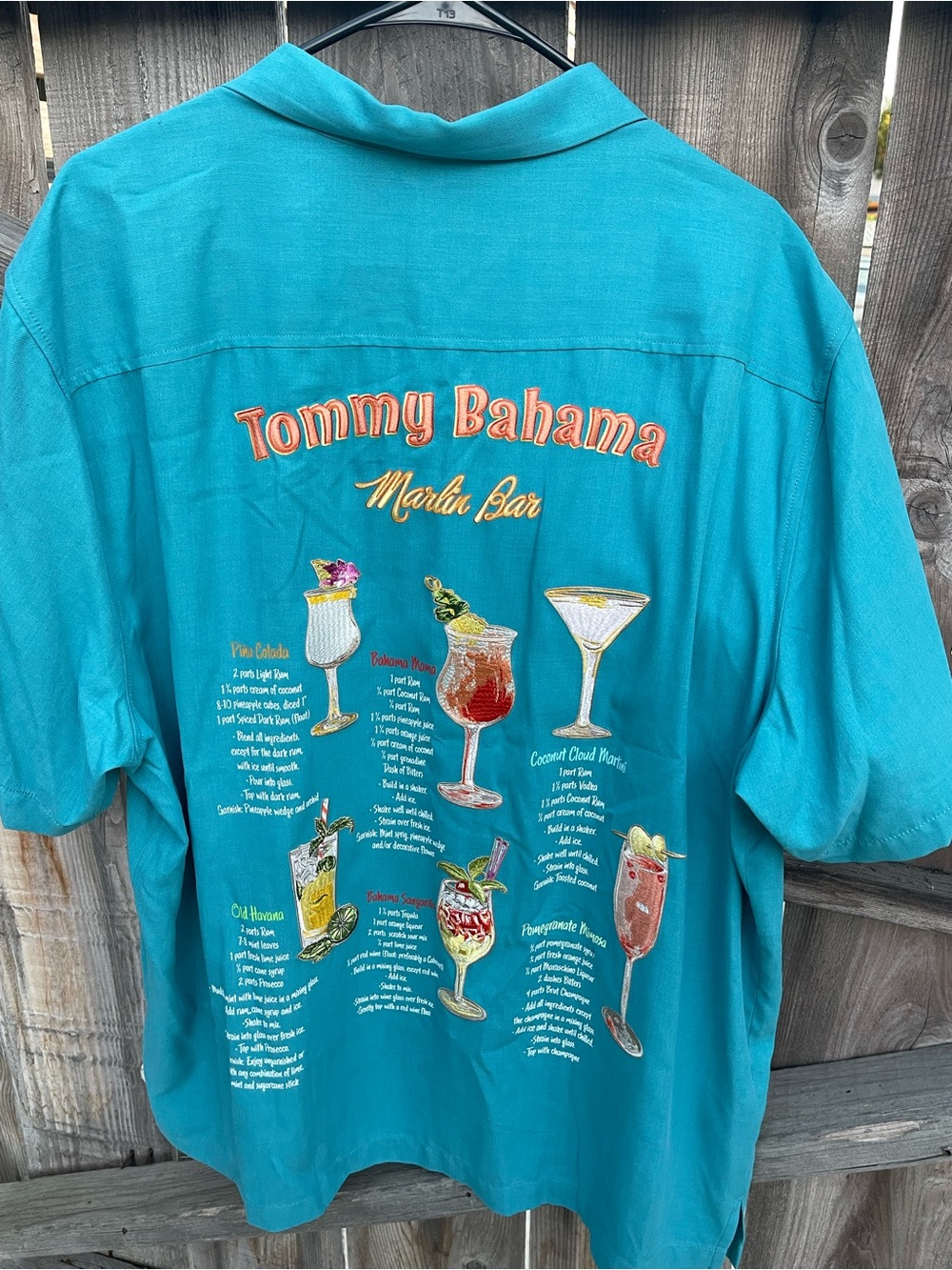 Tommy Bahama Teal Cocktail Embroidered Marlin Bar Camp Shirt - Men